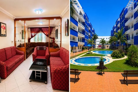 Property building, Garden, Living room, Swimming pool