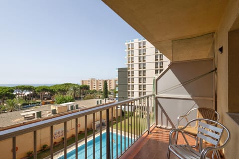 Property building, Living room, Swimming pool