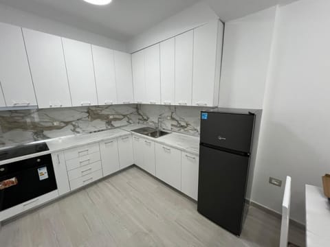 Kitchen or kitchenette, dishwasher, oven, stove