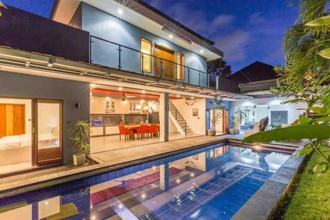 Property building, Night, Swimming pool
