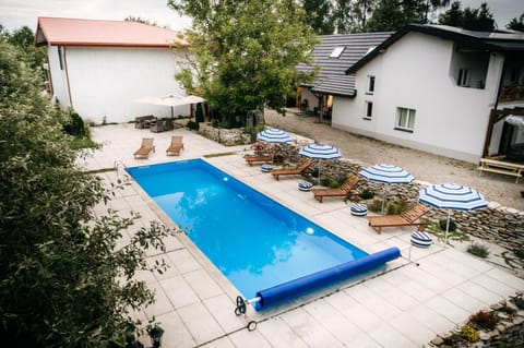 Property building, Pool view, Swimming pool, sunbed