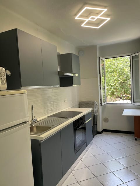 Kitchen or kitchenette, oven, stove