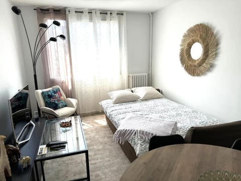 Bed, TV and multimedia, Living room, Bedroom