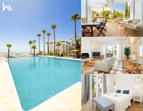 Bed, Day, Garden, TV and multimedia, View (from property/room), Balcony/Terrace, Living room, Seating area, Dining area, Beach, Bedroom, Garden view, Pool view, Sea view, Swimming pool, fireplace, sunbed, wardrobe, air conditioner