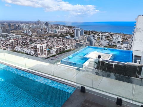 Bird's eye view, City view, sunbed