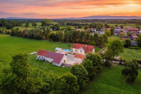 Property building, Spring, Natural landscape, Sunset