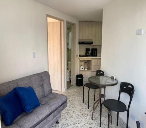 Bathroom, Kitchen or kitchenette, Living room, Seating area, Dining area, stove
