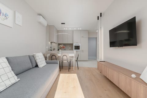Kitchen or kitchenette, Living room, Seating area, Dining area, stove