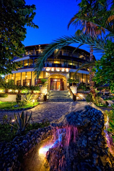 Property building, Night, Garden
