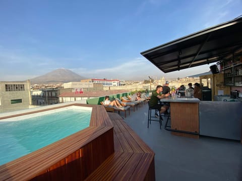 Day, People, Hot Tub, View (from property/room), Balcony/Terrace, Mountain view, Swimming pool, group of guests, sunbed