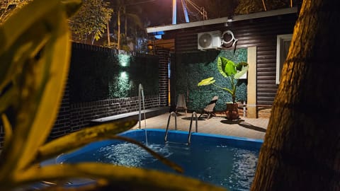 Night, Pool view, Swimming pool