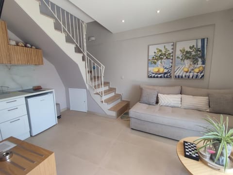 Living room, kitchen