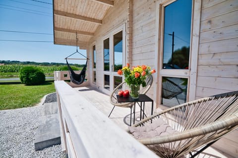 Property building, Patio, Spring, Day, Garden, View (from property/room), Balcony/Terrace, Garden view