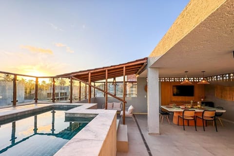 Swimming pool, Sunset