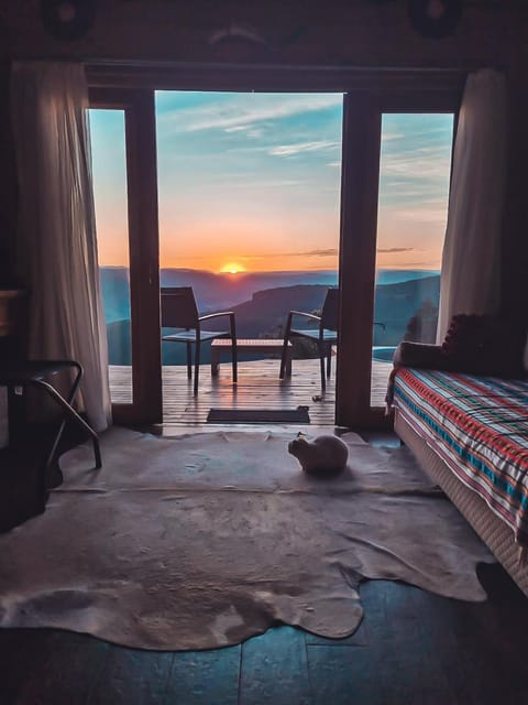 Natural landscape, View (from property/room), Balcony/Terrace, Living room, Mountain view, Sunrise