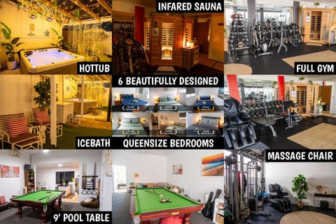 Property building, Property logo or sign, Billiard, Game Room, Hot Tub, Massage, Sauna, Fitness centre/facilities