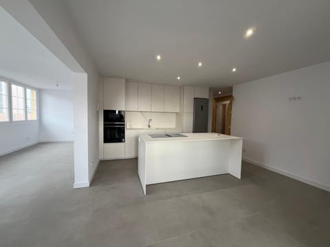 Kitchen or kitchenette, stove, kitchen