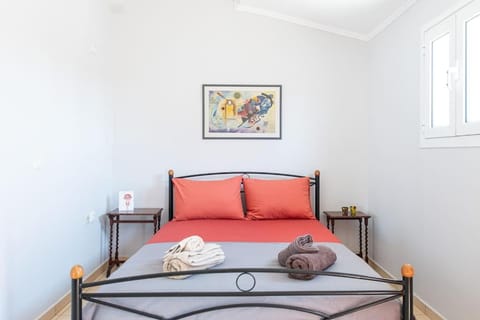 Bed, Bedroom, flat iron, hair dryier, towels