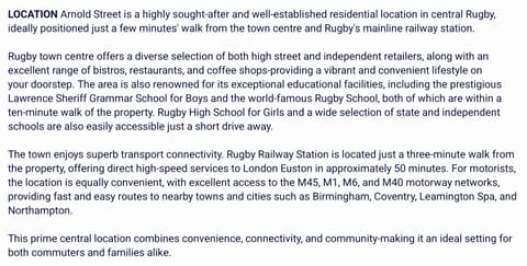 Rugby town centre house close to train station, rugby school and benn hall House in Rugby