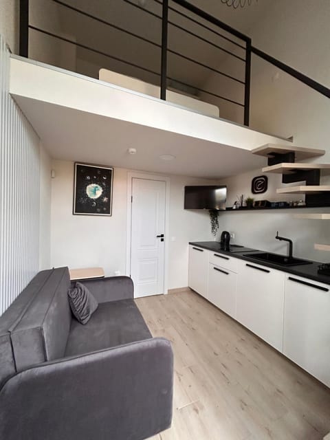 Kitchen or kitchenette, Living room, stove