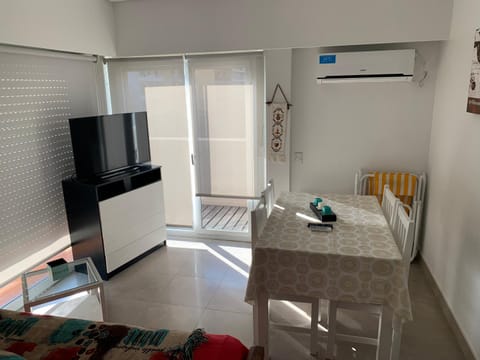 Bed, Living room, Dining area