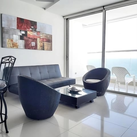 Natural landscape, Living room, Seating area, Sea view
