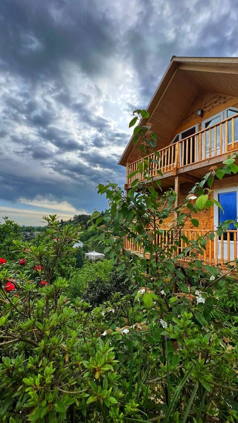 Property building, Spring, Day, Natural landscape, Garden, Garden, View (from property/room), Balcony/Terrace, Balcony/Terrace, Garden view