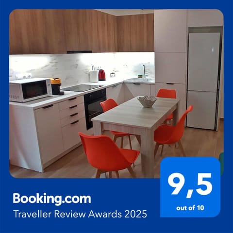 Kitchen or kitchenette, Dining area, Certificate/Award, stove