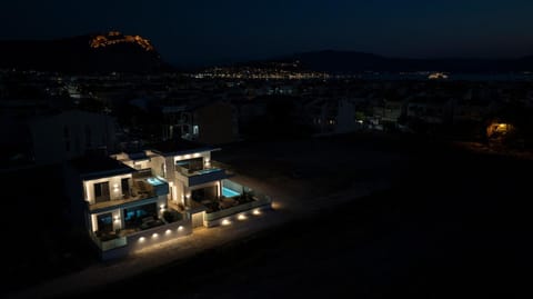 Property building, Night, Bird's eye view, City view