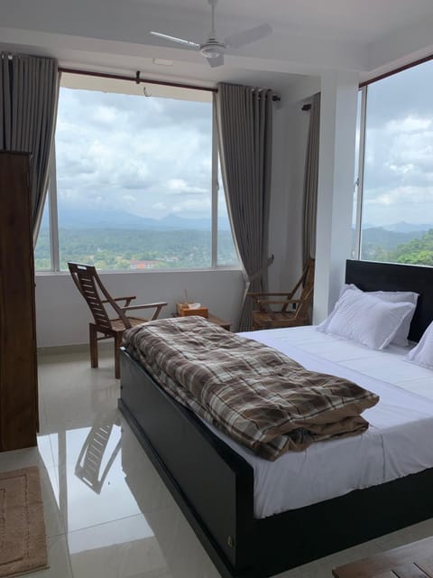 Bed, Natural landscape, View (from property/room), Bedroom, Mountain view