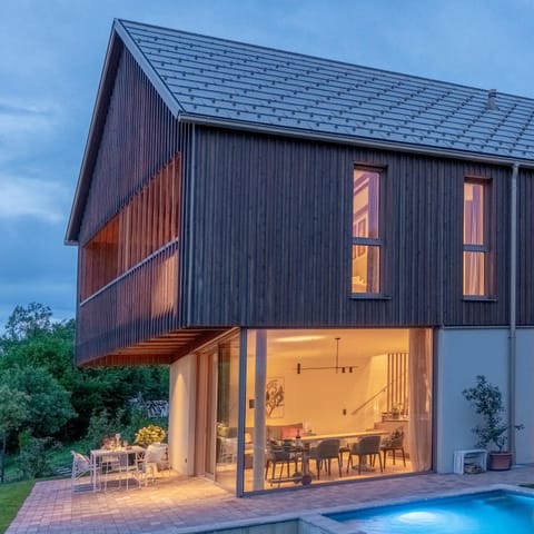 Property building, Night, Balcony/Terrace, Swimming pool