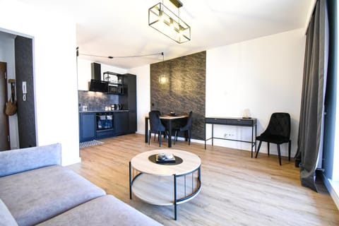 Kitchen or kitchenette, Living room, Seating area