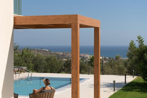 Pool view, Sea view, sunbed