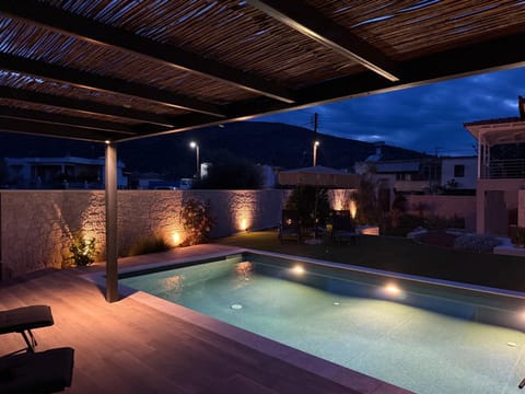 Night, Pool view, Swimming pool