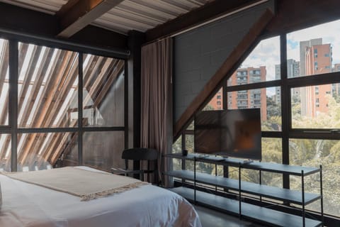 Bed, View (from property/room), Photo of the whole room, Bedroom, air conditioner