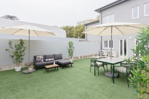 Property building, Patio, Day, Seating area