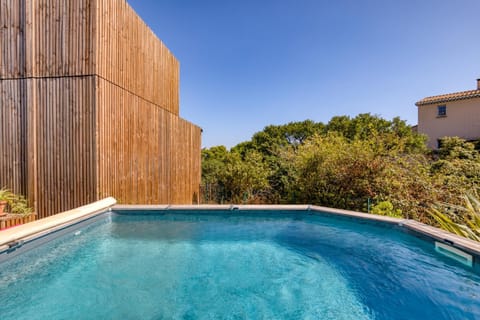 Property building, Living room, Swimming pool