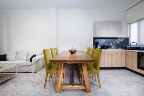 Kitchen or kitchenette, Living room, Dining area, stove