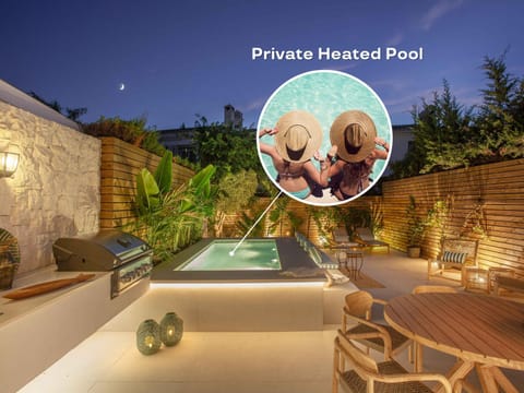 Night, BBQ facilities, Swimming pool