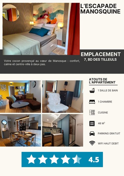 L'Escapade Manosquine - Parking Inclus Apartment in Manosque