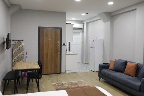 Bed, TV and multimedia, Kitchen or kitchenette, Living room, Photo of the whole room, Seating area, Dining area, Bedroom, wardrobe, air conditioner