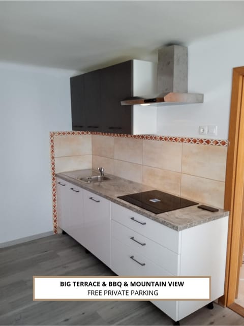Kitchen or kitchenette, minibar, stove