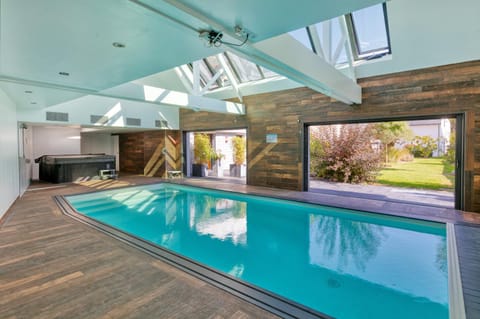 Property building, Living room, Swimming pool