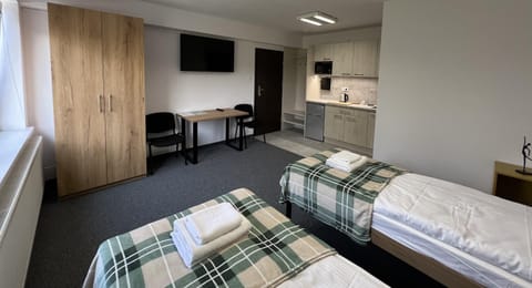 Bed, TV and multimedia, Kitchen or kitchenette, Photo of the whole room, towels, wardrobe