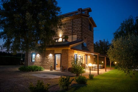 Property building, Night, Garden
