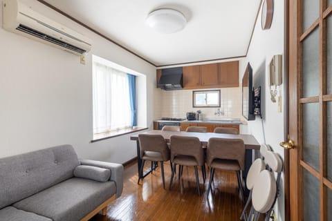 Kitchen or kitchenette, Living room, Dining area, stove, air conditioner