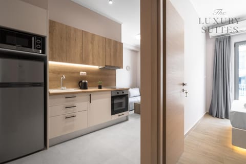 Kitchen or kitchenette, oven, stove