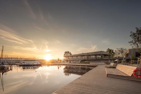 Property building, Restaurant/places to eat, Sunset