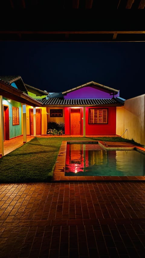 Night, Pool view, Swimming pool