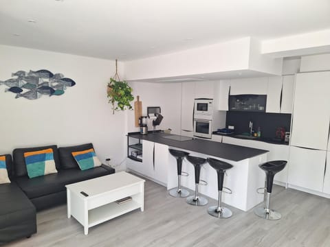 Kitchen or kitchenette, oven, stove